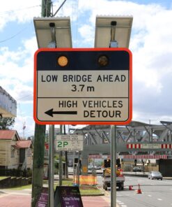 LED enhancement Low Bridge Road Sign